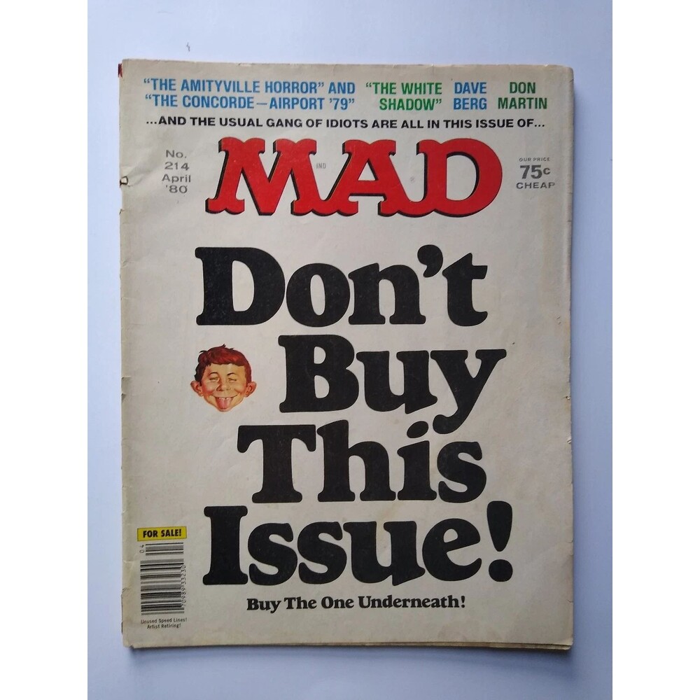 MAD Magazine #214 The Amityville Horror White Shadow Airport 79 Comic Book 1980